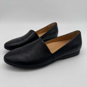 Dansko Black Leather Slip-On Flats